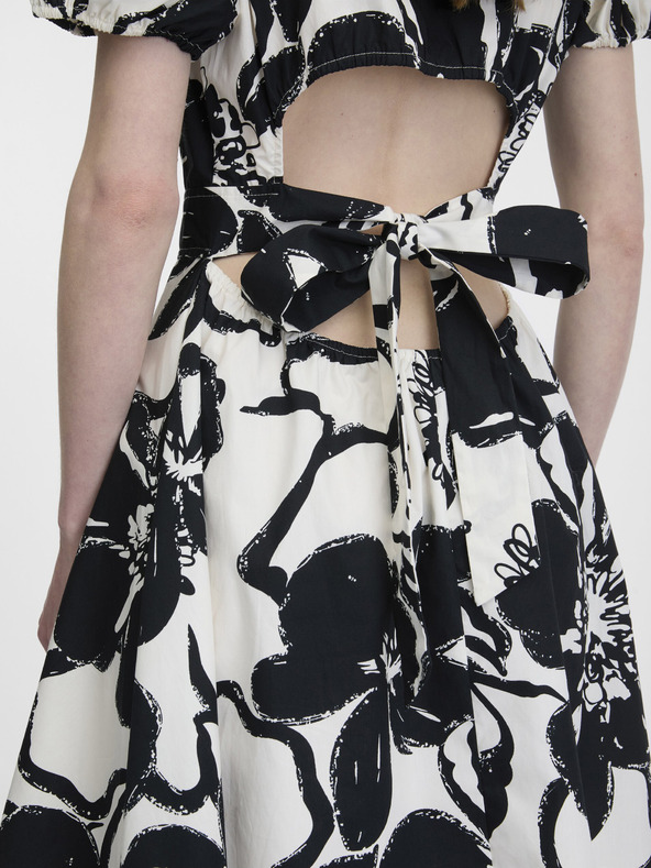 Orsay Черна дамска рокля с десен ORSAY