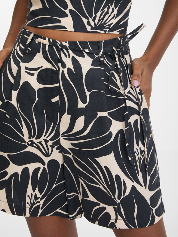 Orsay Черни дамски къси панталони с десен ORSAY