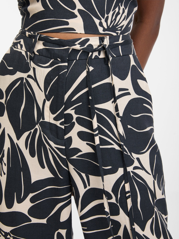 Orsay Черен дамски панталон с десен ORSAY