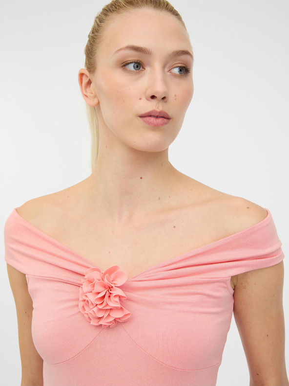 Orsay Светлорозова дамска тениска с къс ръкав и апликация ORSAY