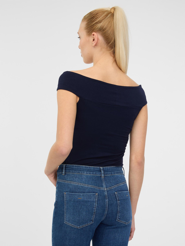 Orsay Черна дамска тениска с къс ръкав и апликация ORSAY