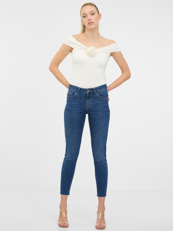 Orsay Кремава дамска тениска с къс ръкав и апликация ORSAY