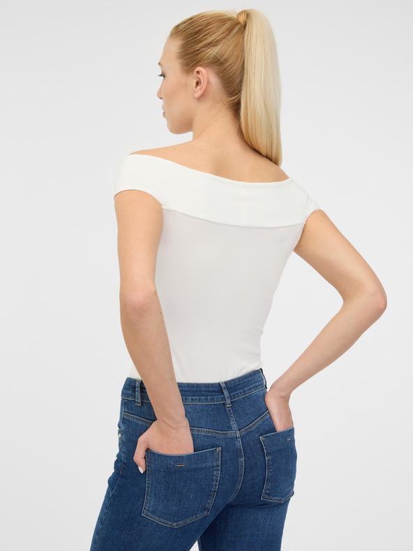 Orsay Кремава дамска тениска с къс ръкав и апликация ORSAY