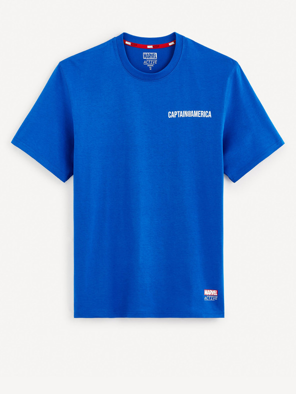Celio Синя мъжка тениска с щампа Celio Marvel Captain America