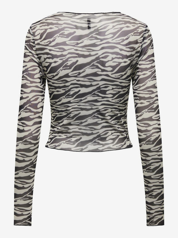 ONLY Кремаво-черно дамско шарено горнище ONLY Lamy