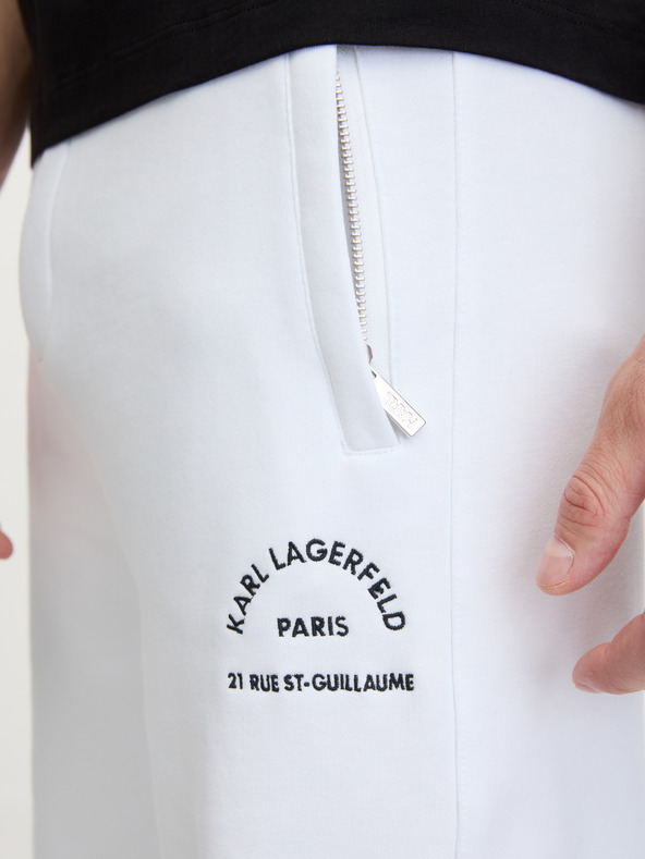 Karl Lagerfeld Бели мъжки спортни къси панталони KARL LAGERFELD