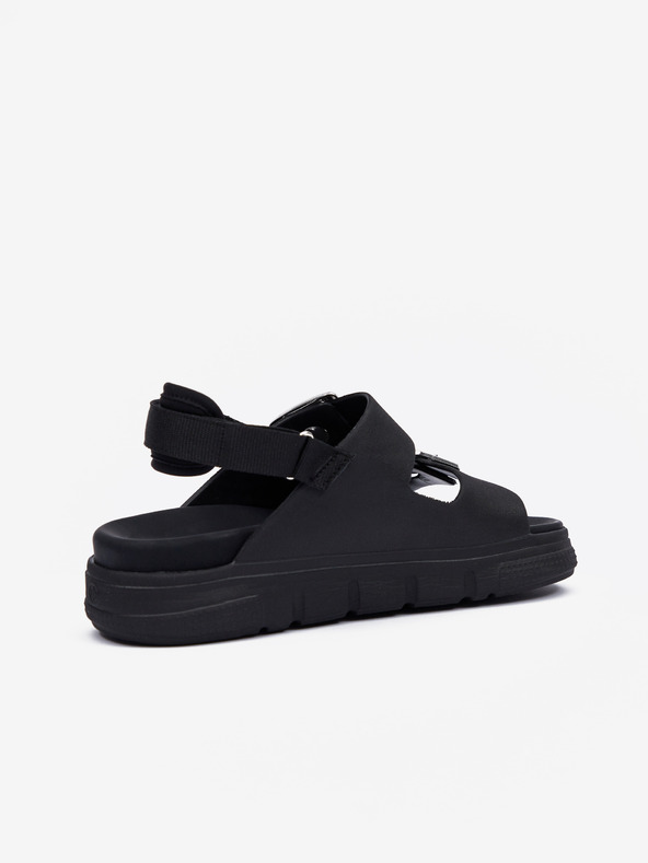 Rieker Черни дамски сандали на платформа Rieker