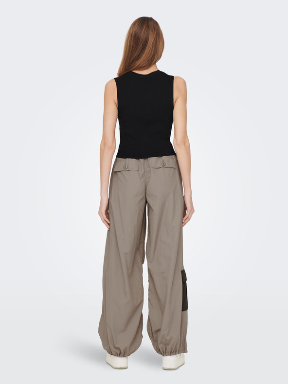 ONLY Черен дамски основен топ с ребра ONLY Majli