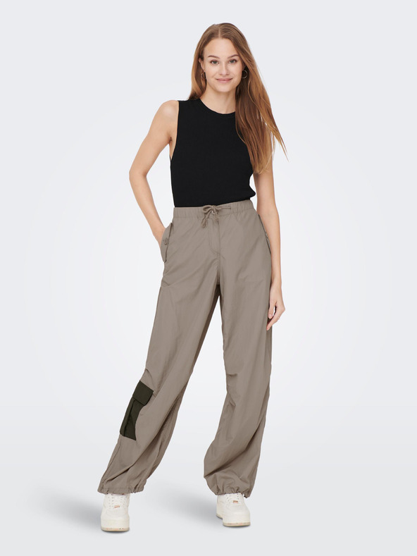 ONLY Черен дамски основен топ с ребра ONLY Majli