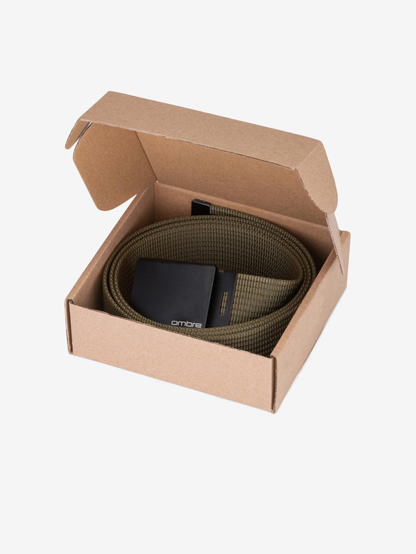 Ombre Clothing Мъжки колан от плат - зелен A030