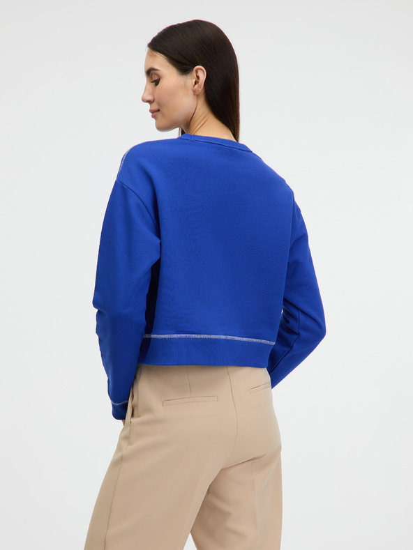 Scotch & Soda Тъмно синьо дамски къс суитшърт Scotch & Soda