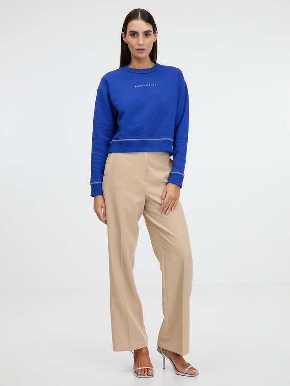 Scotch & Soda Тъмно синьо дамски къс суитшърт Scotch & Soda