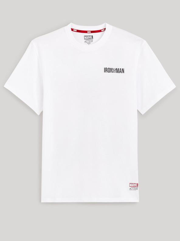 Celio Бяла мъжка тениска с принт Celio Marvel Iron Man