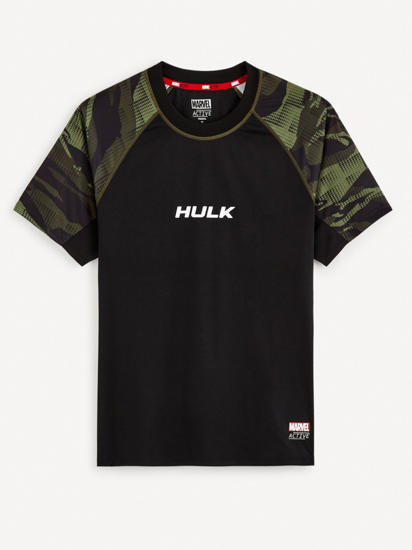 Celio Черна мъжка спортна тениска Celio Marvel Hulk