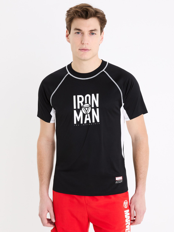 Celio Черна мъжка спортна тениска Celio Marvel Iron Man