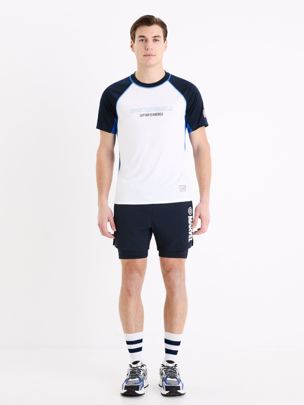 Celio Бяла мъжка спортна тениска Celio Marvel Captain America