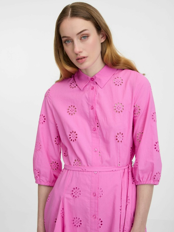 Orsay Розова дамска рокля-риза ORSAY