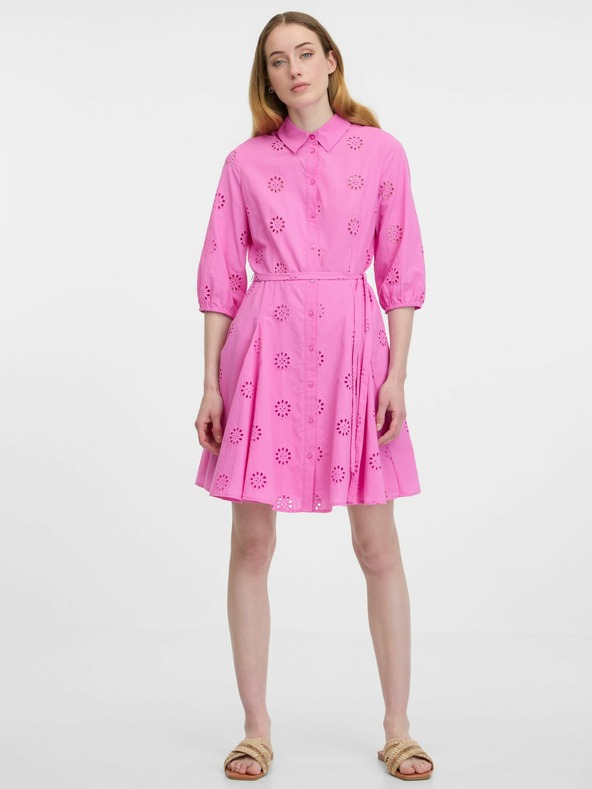 Orsay Розова дамска рокля-риза ORSAY