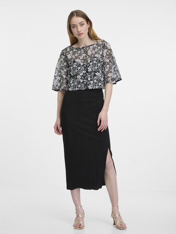 Orsay Черна дамска блуза с десен ORSAY