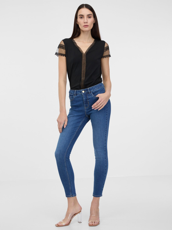 Orsay Черна дамска тениска с къс ръкав ORSAY