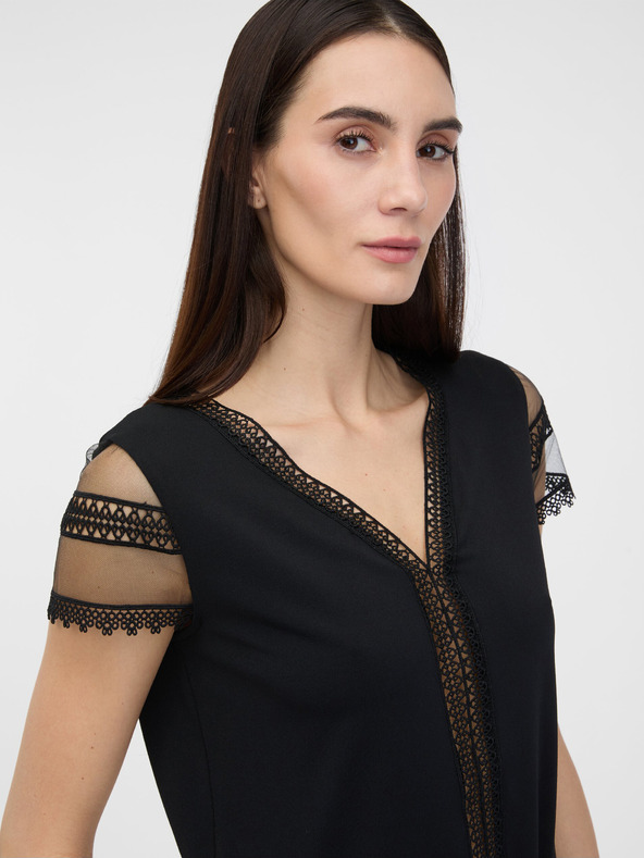 Orsay Черна дамска тениска с къс ръкав ORSAY