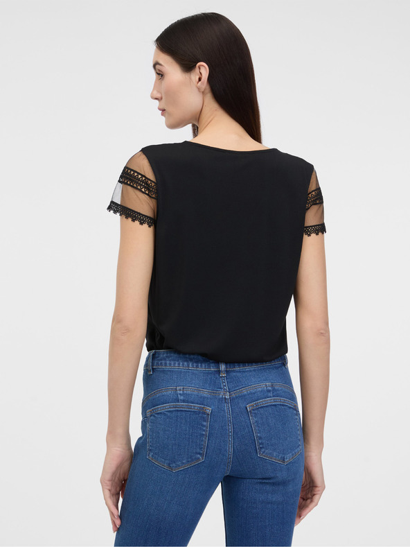 Orsay Черна дамска тениска с къс ръкав ORSAY