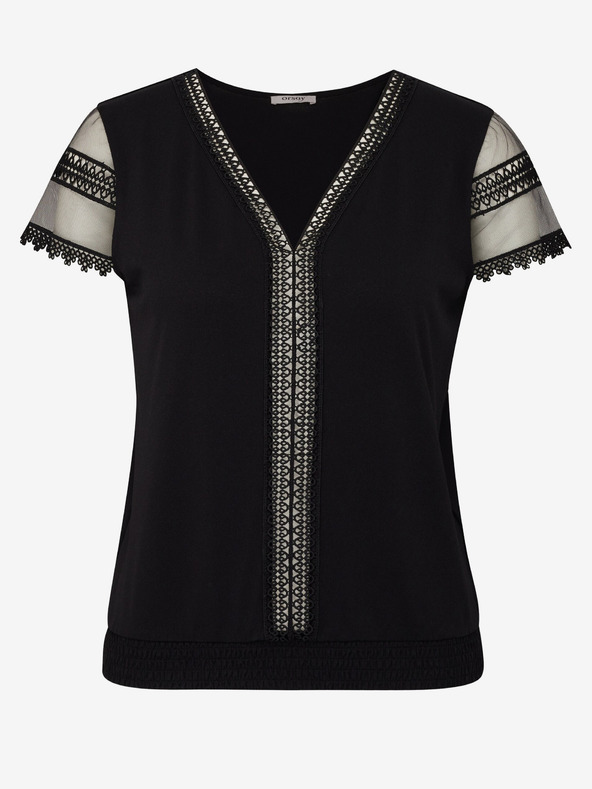 Orsay Черна дамска тениска с къс ръкав ORSAY