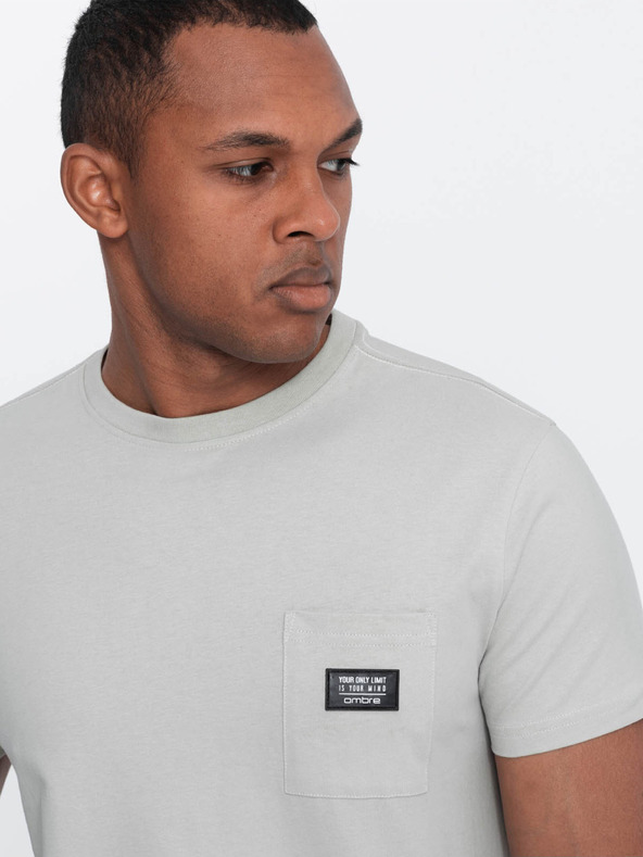 Ombre Clothing Мъжка свободна тениска с джоб Зелено облекло Ombre