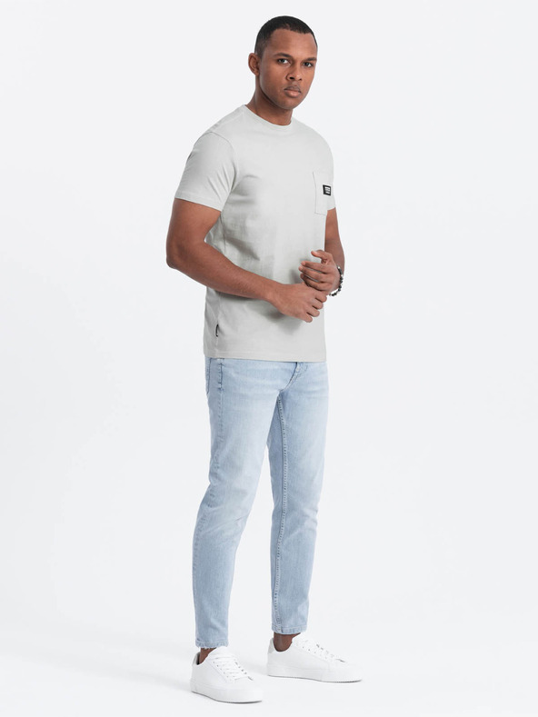 Ombre Clothing Мъжка свободна тениска с джоб Зелено облекло Ombre