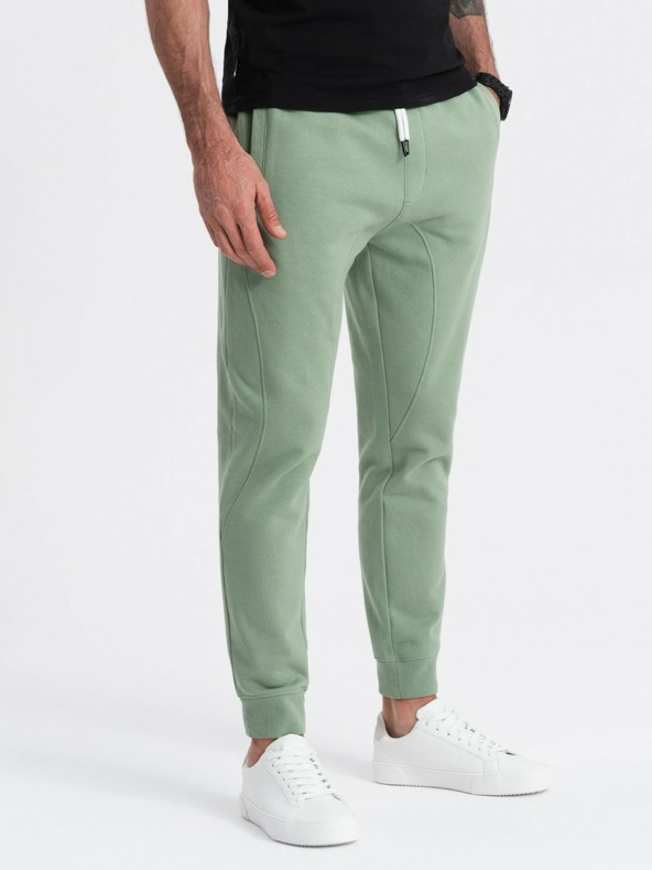 Ombre Clothing Зелено мъжко долнище jogger Ombre Clothing