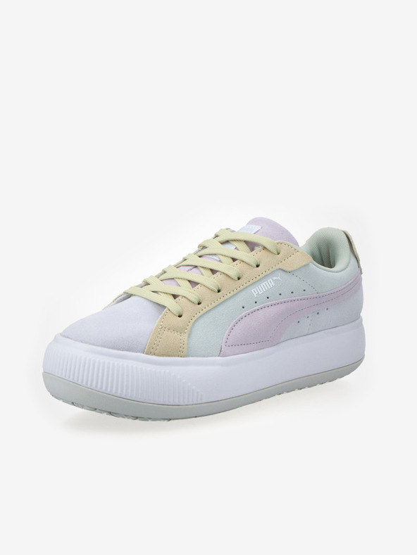 Puma Жълто-сиви дамски маратонки с детайли от велур Puma Suede Mayu