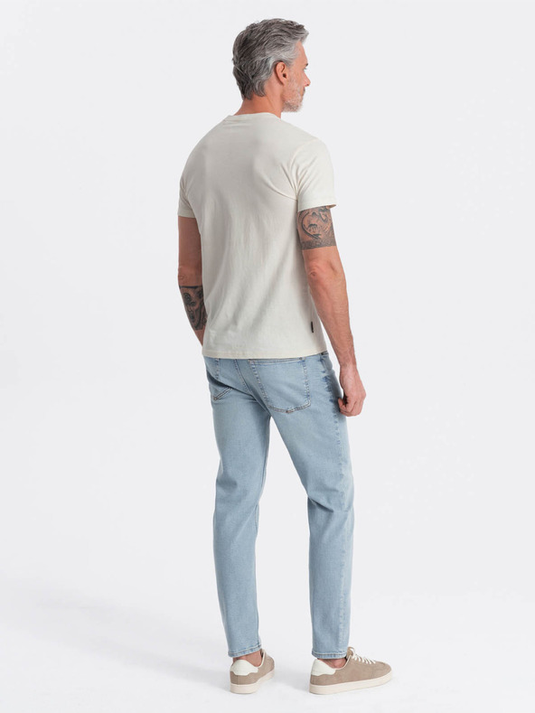 Ombre Clothing Кремава мъжка тениска с джоб Ombre Clothing