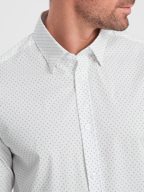 Ombre Clothing Бяла мъжка риза от памук Ombre Clothing