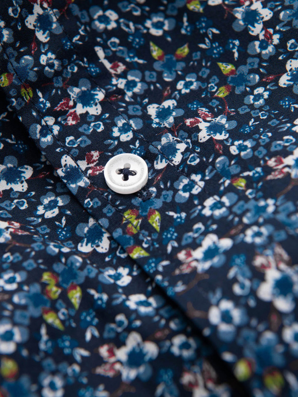 Ombre Clothing Синя мъжка риза с шарка Ombre Clothing