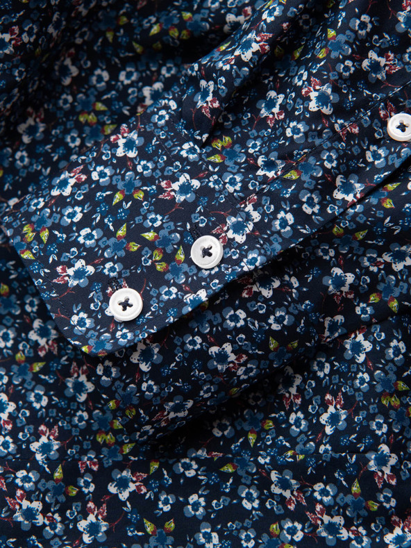 Ombre Clothing Синя мъжка риза с шарка Ombre Clothing