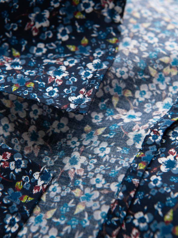 Ombre Clothing Синя мъжка риза с шарка Ombre Clothing