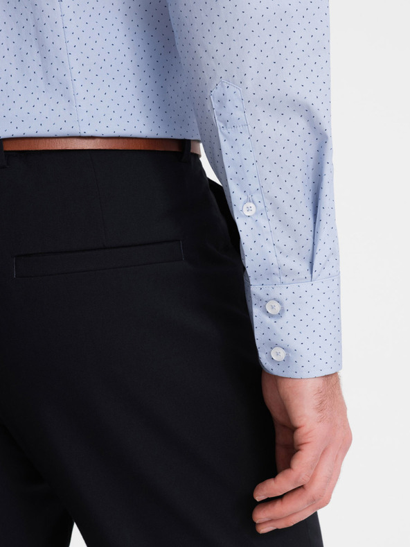 Ombre Clothing Светлосиня мъжка памучна риза Ombre Clothing