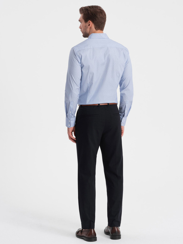 Ombre Clothing Светлосиня мъжка памучна риза Ombre Clothing