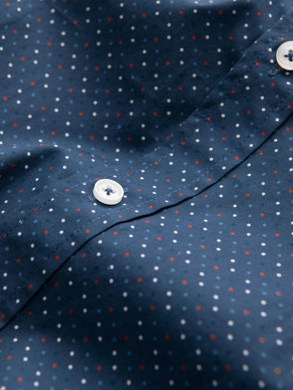 Ombre Clothing Синя мъжка риза с шарка Ombre Clothing