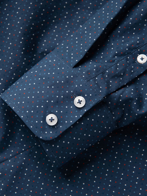 Ombre Clothing Синя мъжка риза с шарка Ombre Clothing