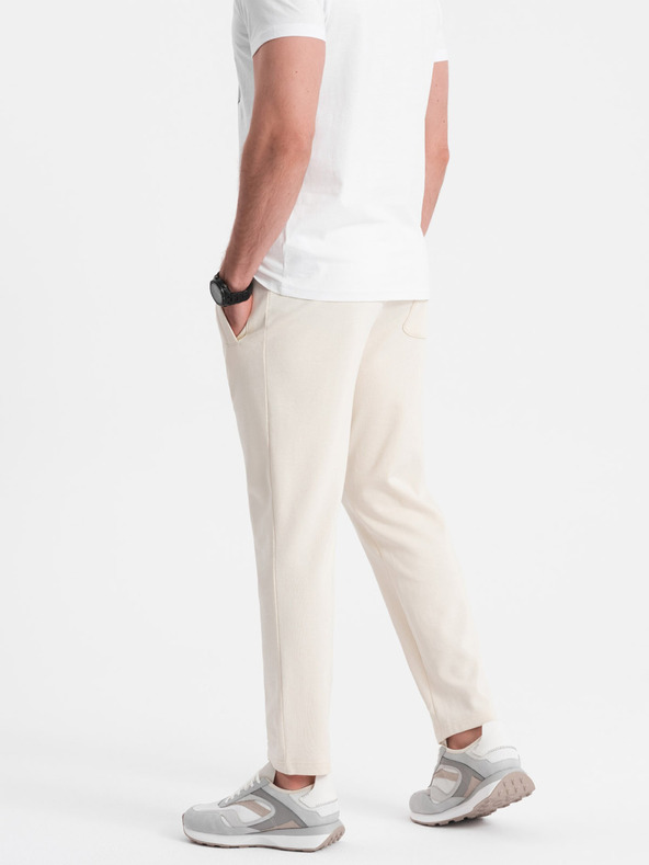 Ombre Clothing Кремави мъжко долнище Ombre Clothing