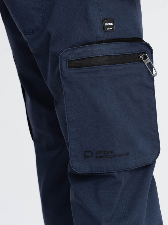 Ombre Clothing Тъмно сини мъжки товарни панталони джогер Ombre Clothing