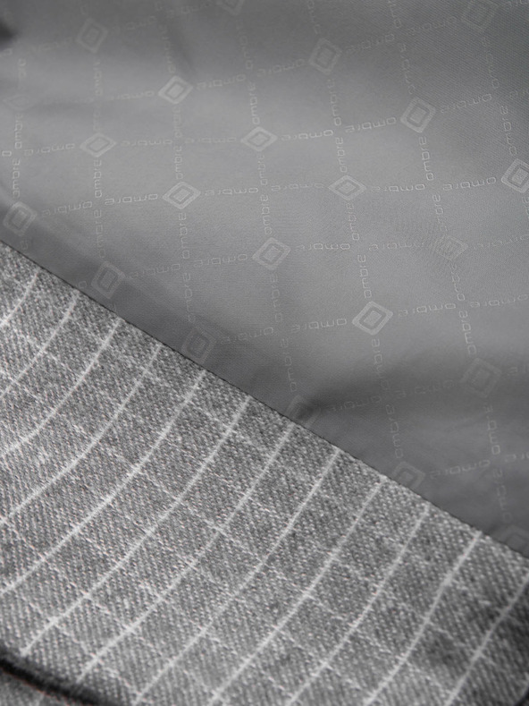 Ombre Clothing Мъжко сиво карирано яке със смес от вълна Ombre Clothing