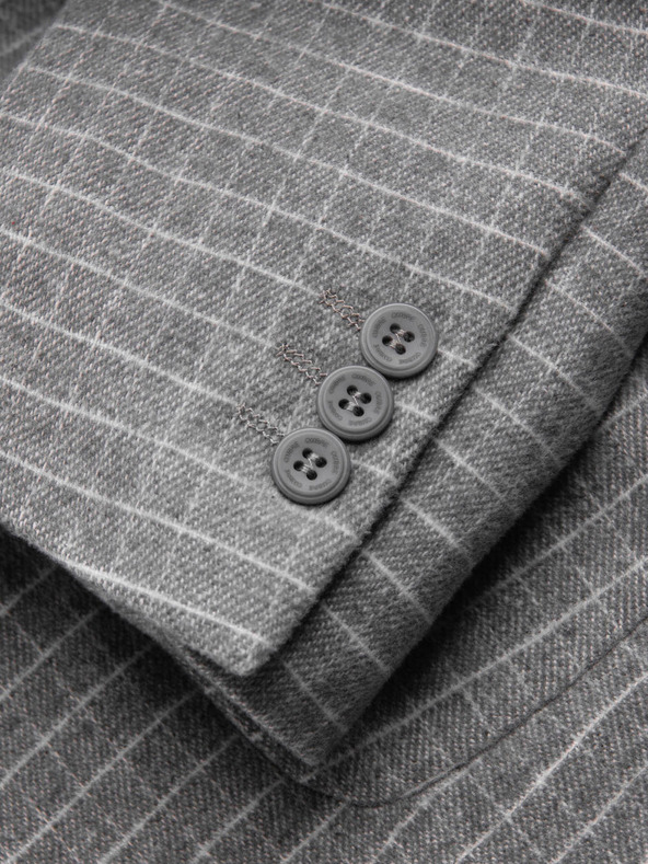 Ombre Clothing Мъжко сиво карирано яке със смес от вълна Ombre Clothing