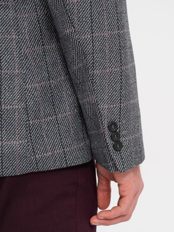 Ombre Clothing Сив мъжки жакардов блейзър Ombre Clothing