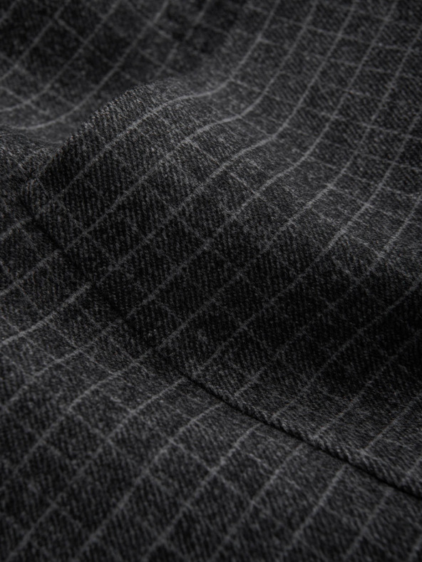 Ombre Clothing Тъмно сив мъжки кариран блейзър със смес от вълна Ombre Clothing