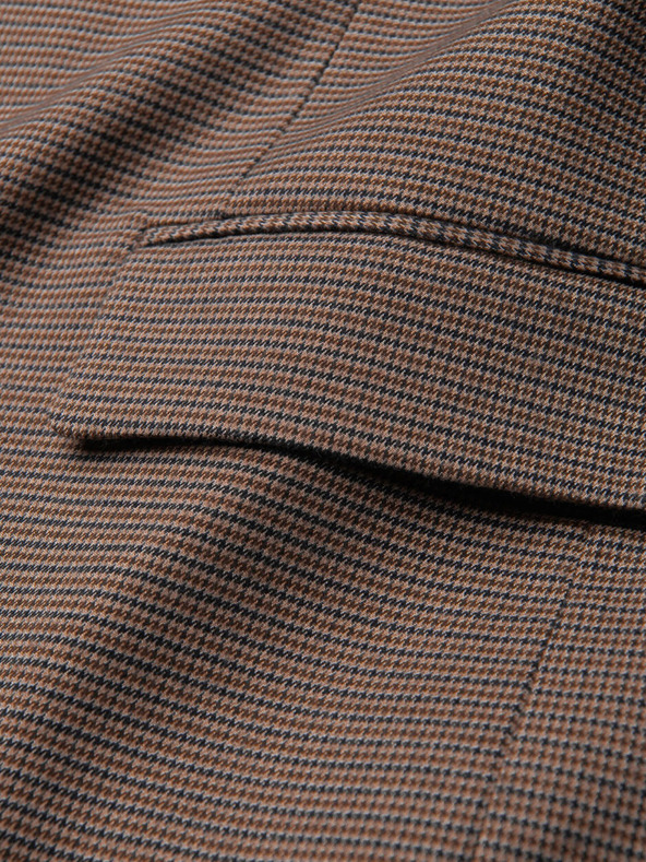 Ombre Clothing Кафяв мъжки блейзър с фино каре Ombre Clothing