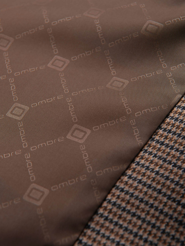 Ombre Clothing Кафяв мъжки блейзър с фино каре Ombre Clothing