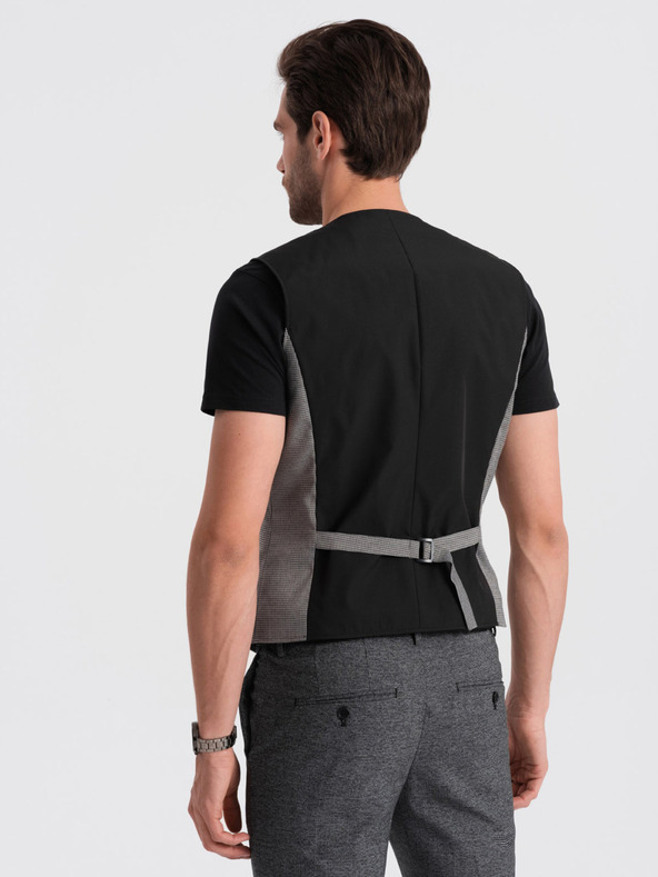 Ombre Clothing Сива мъжка жилетка от жакард Ombre Clothing