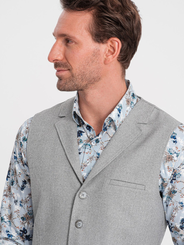 Ombre Clothing Светлосиво мъжко сако с яка Ombre Clothing